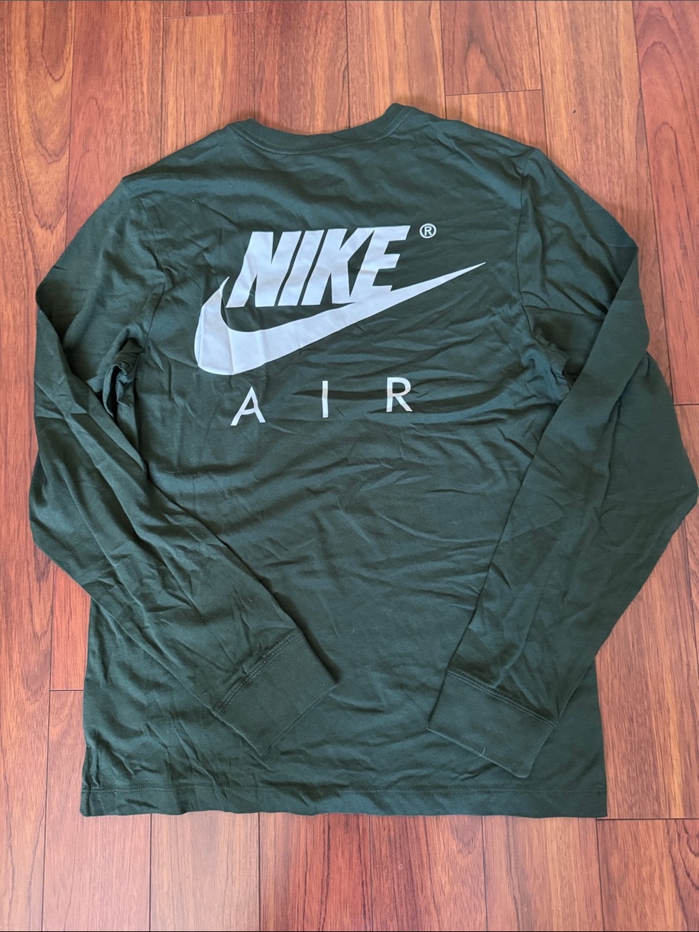 Nike Air Long-Sleeve Shirt - Forest Green with White Logo